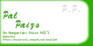 pal paizs business card